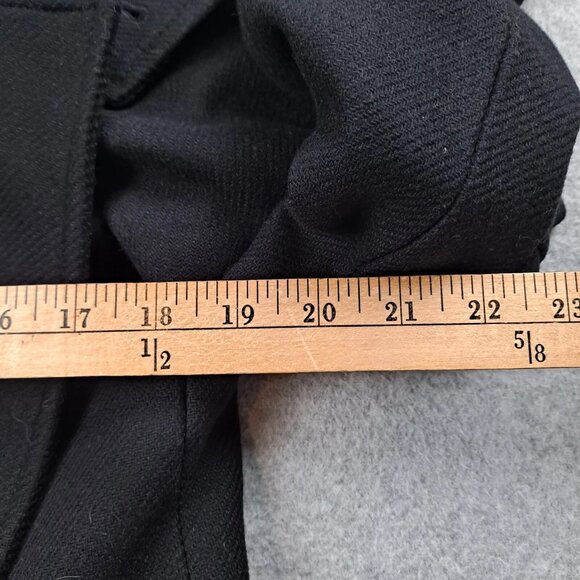 Zara x Manteco Wool Coat Woman Large Black Gold Button Jacket Academia Heritage - Picture 9 of 11